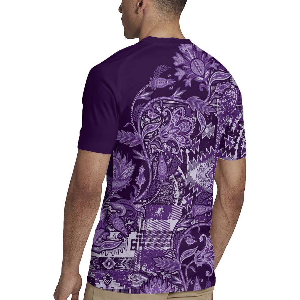 Africa Floral mix Maasai Shuka Rugby Jersey Purple Moitf - Wonder Print Shop