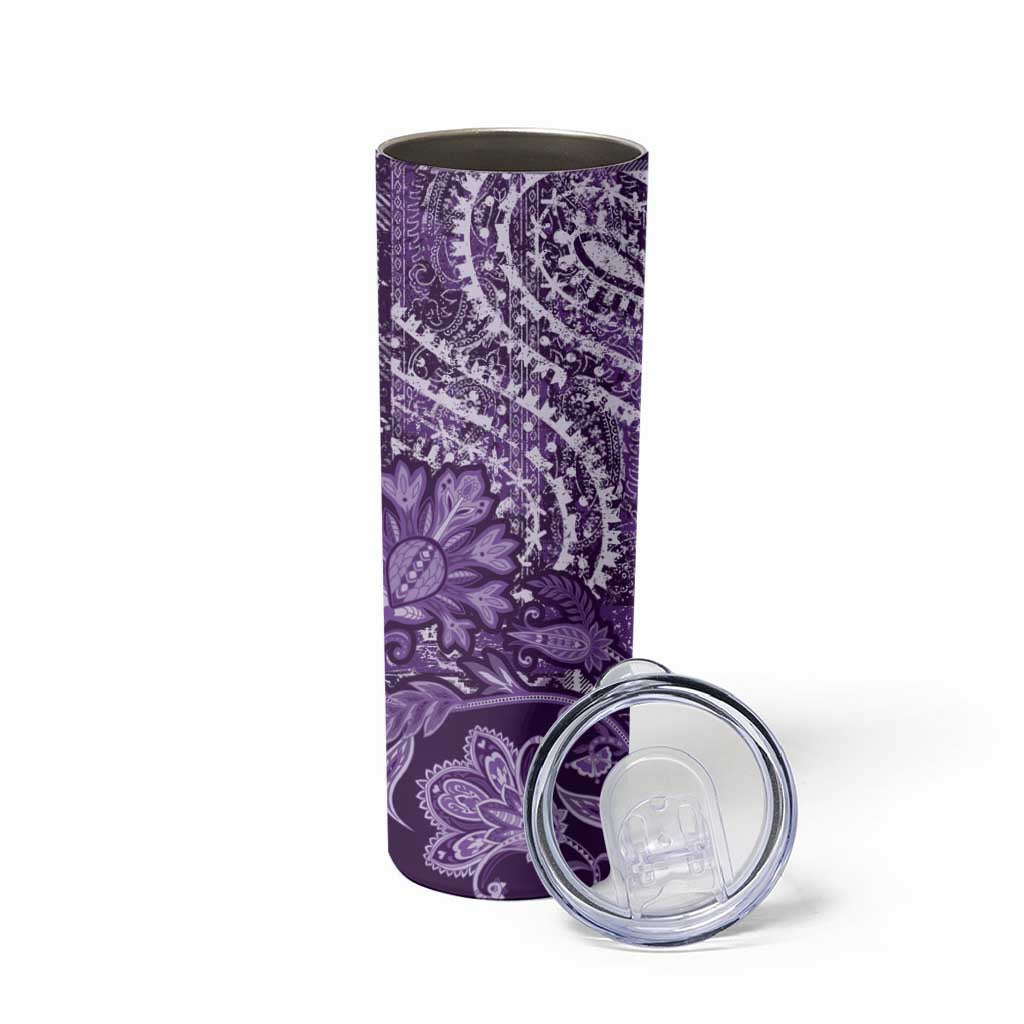Africa Floral mix Maasai Shuka Skinny Tumbler Purple Moitf - Wonder Print Shop
