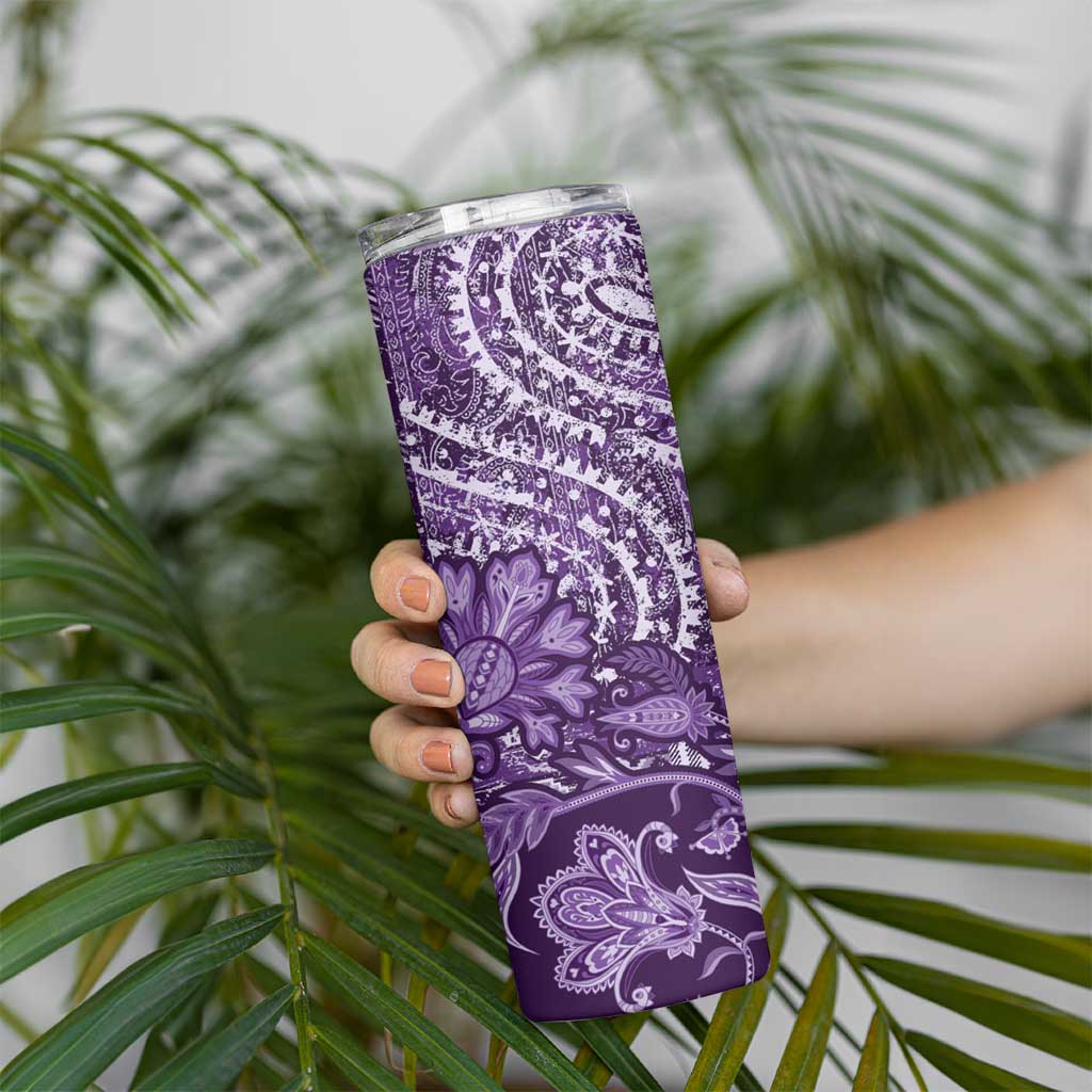 Africa Floral mix Maasai Shuka Skinny Tumbler Purple Moitf - Wonder Print Shop