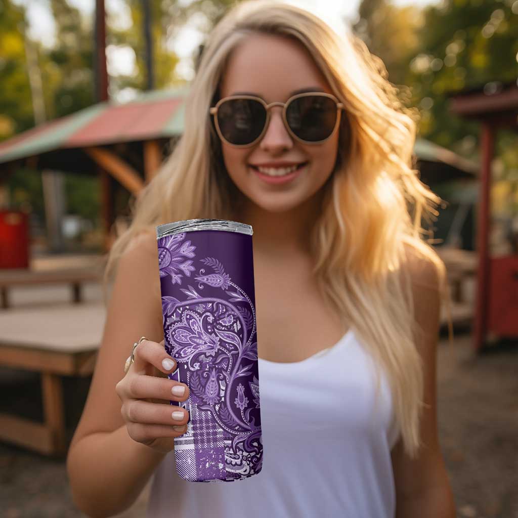 Africa Floral mix Maasai Shuka Skinny Tumbler Purple Moitf - Wonder Print Shop