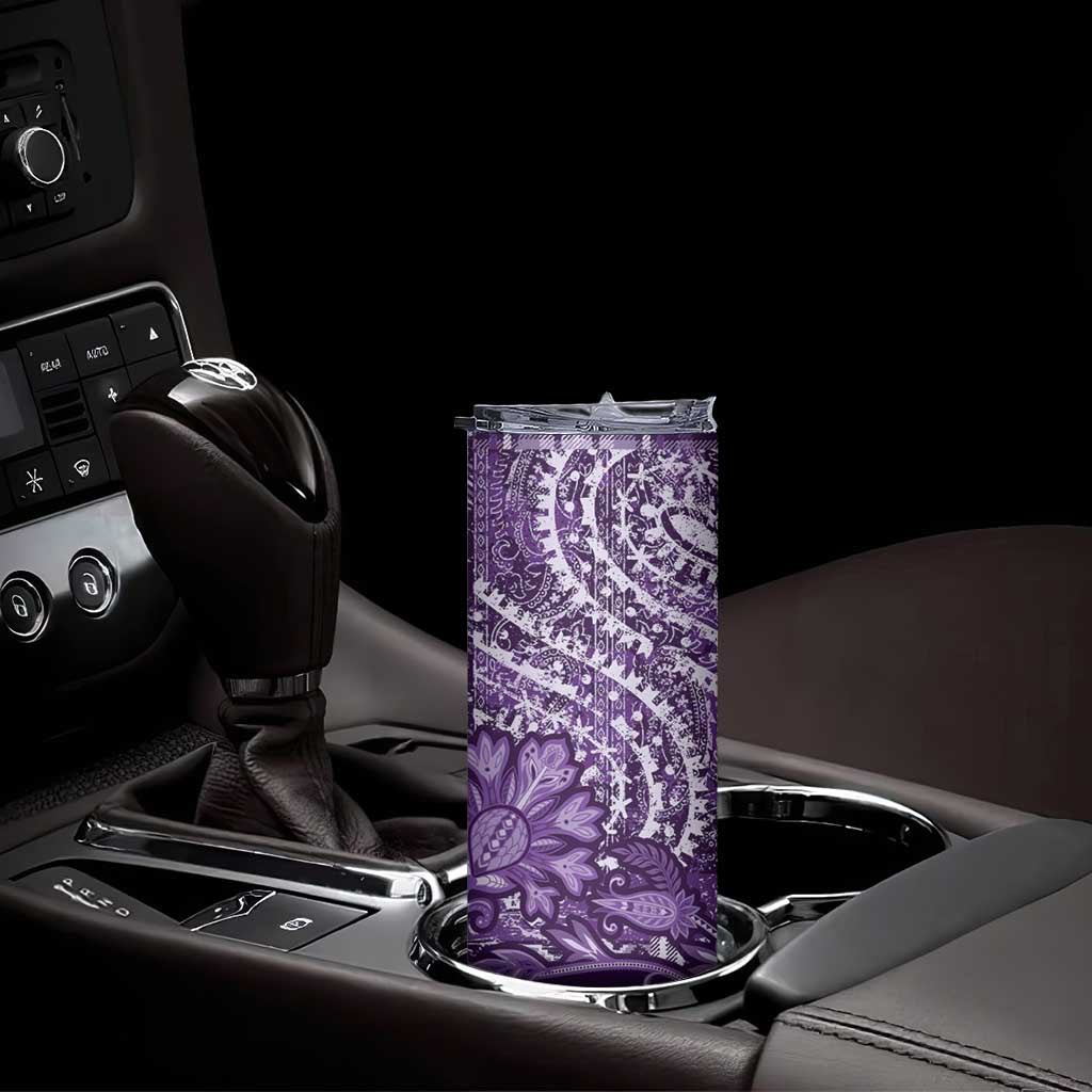 Africa Floral mix Maasai Shuka Skinny Tumbler Purple Moitf - Wonder Print Shop