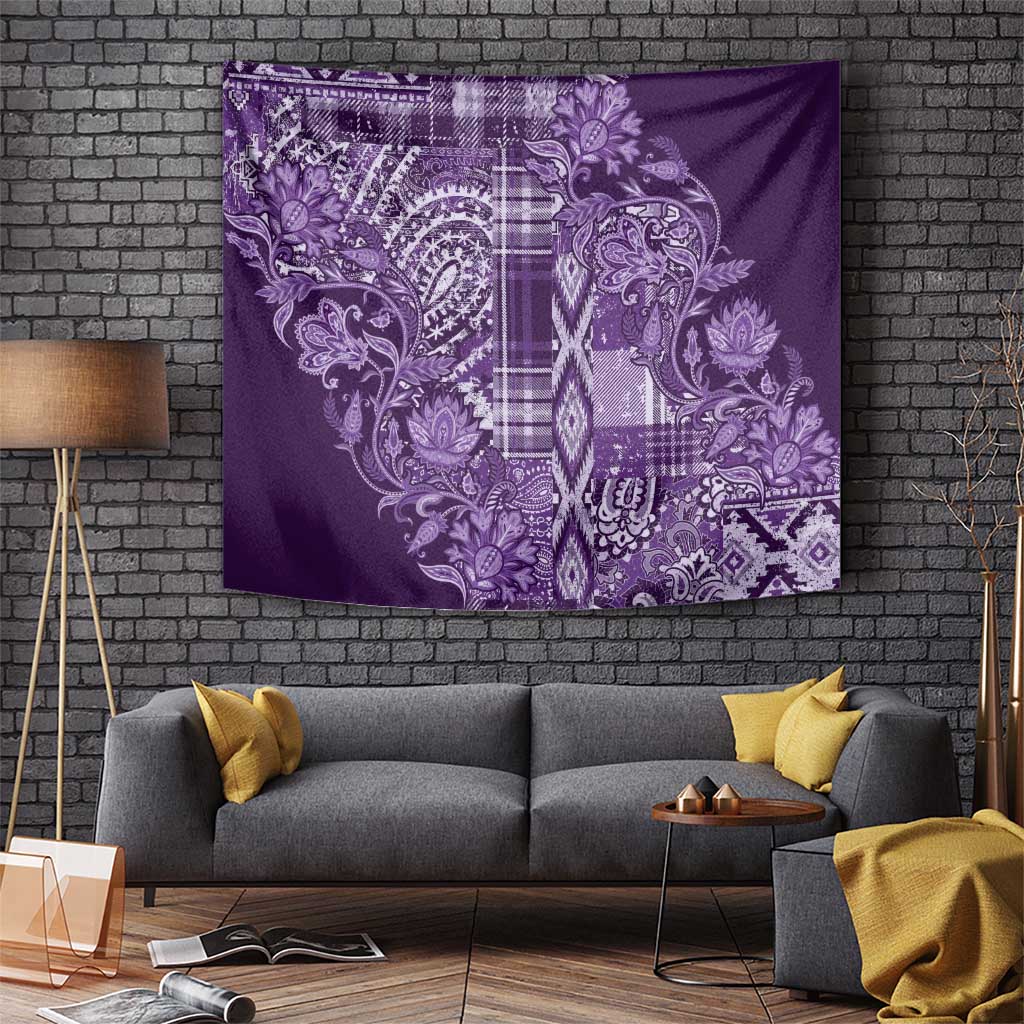 Africa Floral mix Maasai Shuka Tapestry Purple Moitf - Wonder Print Shop