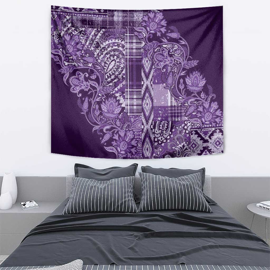 Africa Floral mix Maasai Shuka Tapestry Purple Moitf - Wonder Print Shop