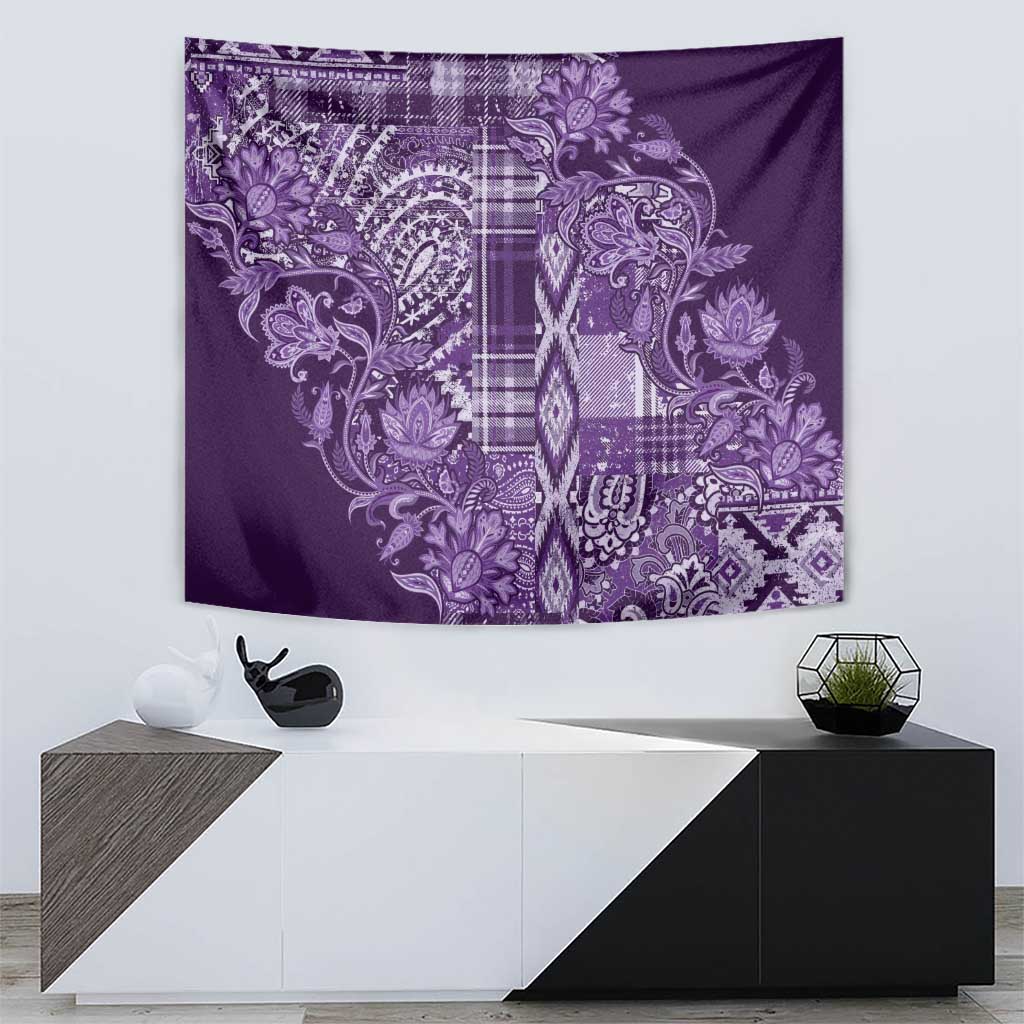 Africa Floral mix Maasai Shuka Tapestry Purple Moitf - Wonder Print Shop