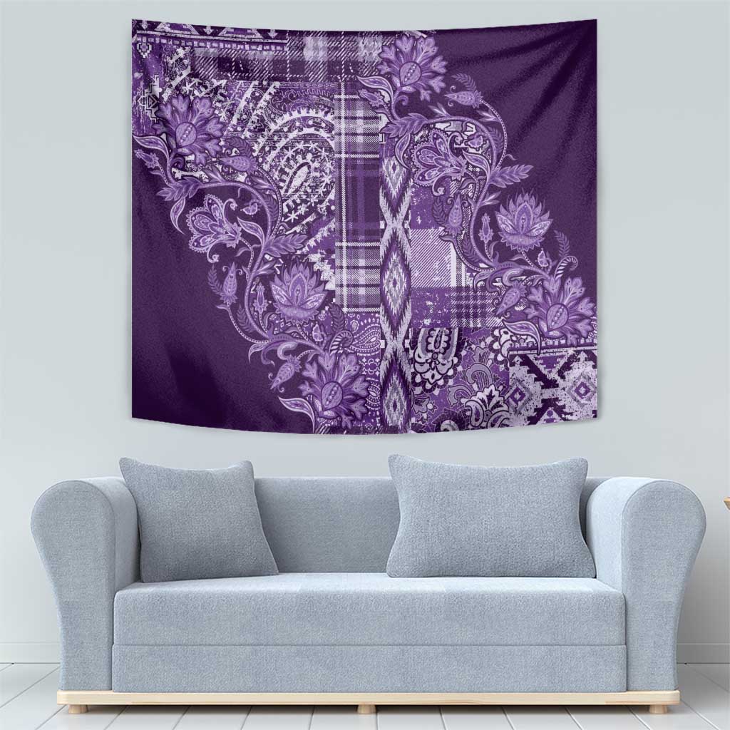 Africa Floral mix Maasai Shuka Tapestry Purple Moitf - Wonder Print Shop