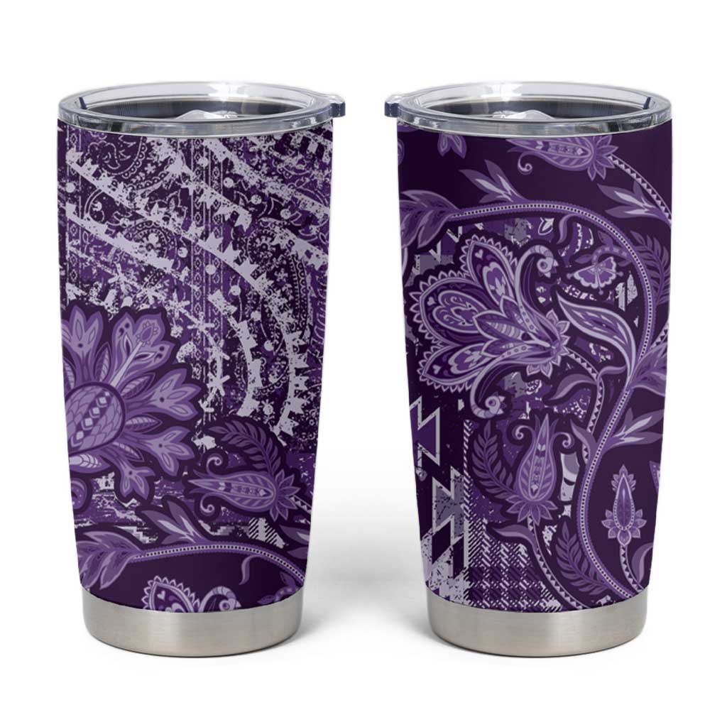 Africa Floral mix Maasai Shuka Tumbler Cup Purple Moitf - Wonder Print Shop