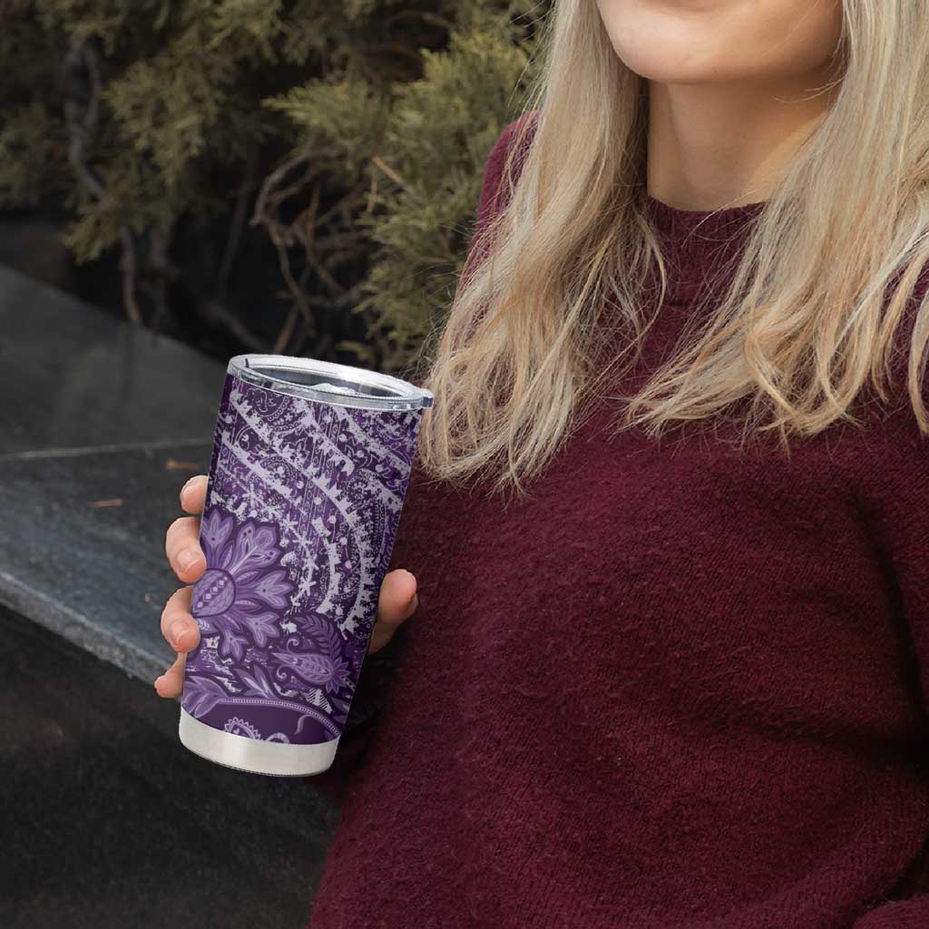 Africa Floral mix Maasai Shuka Tumbler Cup Purple Moitf - Wonder Print Shop