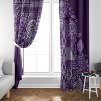 Africa Floral mix Maasai Shuka Window Curtain Purple Moitf - Wonder Print Shop
