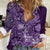 Africa Floral mix Maasai Shuka Women Casual Shirt Purple Moitf - Wonder Print Shop