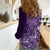Africa Floral mix Maasai Shuka Women Casual Shirt Purple Moitf - Wonder Print Shop