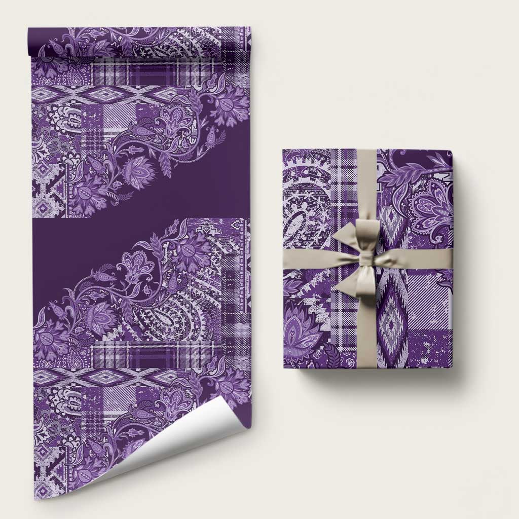 Africa Floral mix Maasai Shuka Wrapping Paper Purple Moitf - Wonder Print Shop