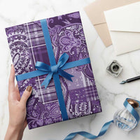 Africa Floral mix Maasai Shuka Wrapping Paper Purple Moitf - Wonder Print Shop