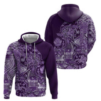 Africa Floral mix Maasai Shuka Zip Hoodie Purple Moitf - Wonder Print Shop