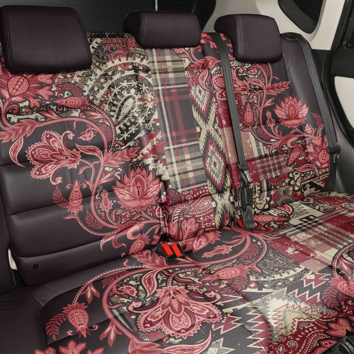 Africa Floral mix Maasai Shuka Back Car Seat Cover Red Moitf LT9 - Wonder Print Shop