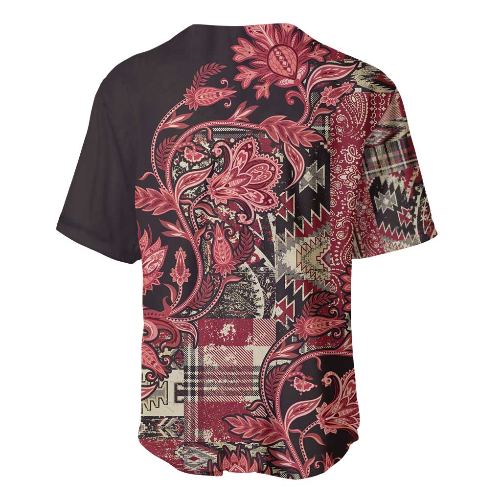 Africa Floral mix Maasai Shuka Baseball Jersey Red Moitf LT9 - Wonder Print Shop