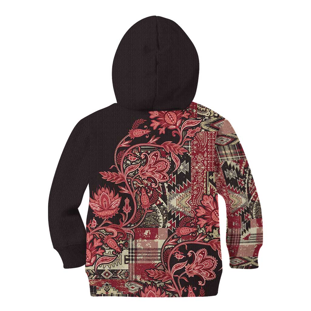 Africa Floral mix Maasai Shuka Kid Hoodie Red Moitf - Wonder Print Shop