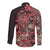 Africa Floral mix Maasai Shuka Long Sleeve Button Shirt Red Moitf - Wonder Print Shop