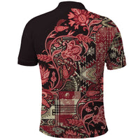 Africa Floral mix Maasai Shuka Polo Shirt Red Moitf - Wonder Print Shop