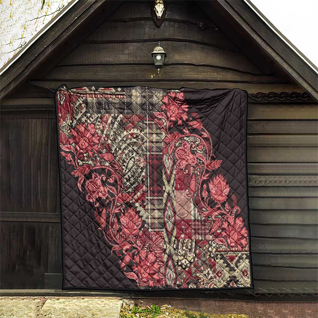 Africa Floral mix Maasai Shuka Quilt Red Moitf - Wonder Print Shop