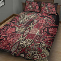 Africa Floral mix Maasai Shuka Quilt Bed Set Red Moitf - Wonder Print Shop