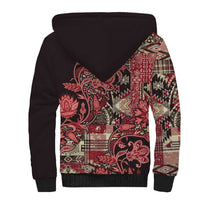 Africa Floral mix Maasai Shuka Sherpa Hoodie Red Moitf - Wonder Print Shop