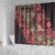 Africa Floral mix Maasai Shuka Shower Curtain Red Moitf