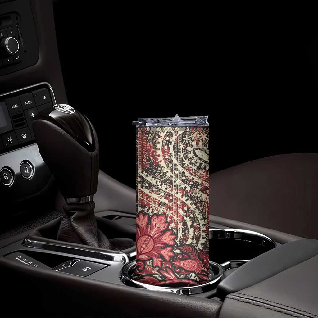 Africa Floral mix Maasai Shuka Skinny Tumbler Red Moitf - Wonder Print Shop