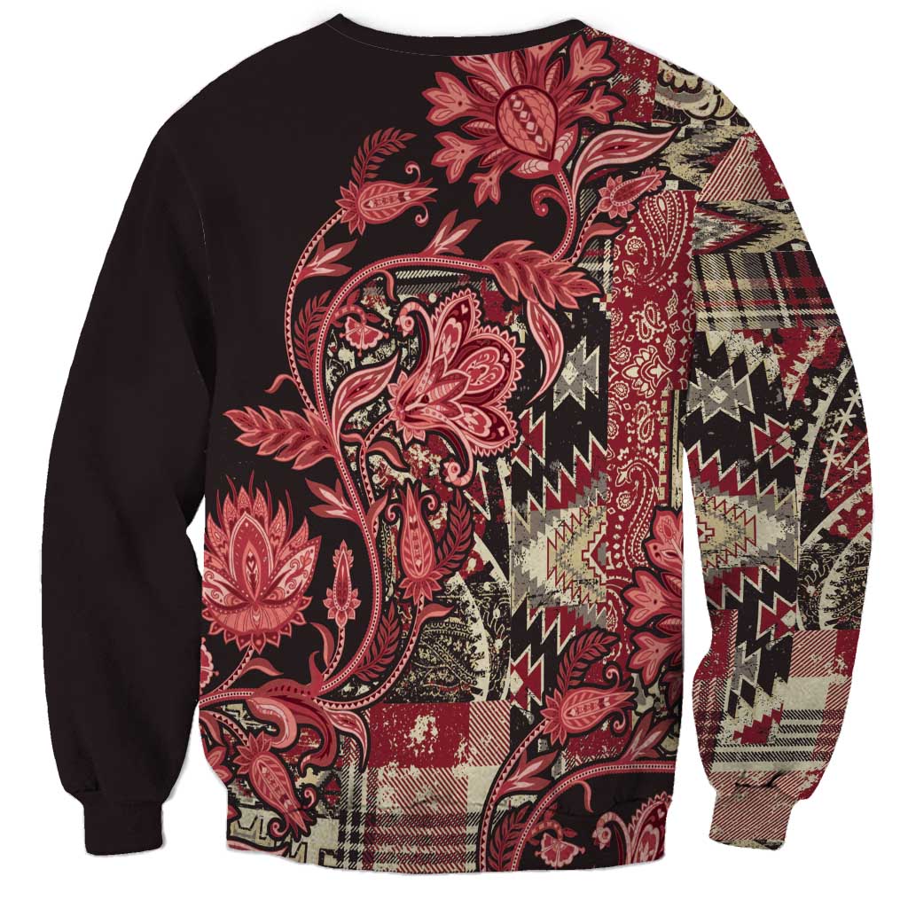 Africa Floral mix Maasai Shuka Sweatshirt Red Moitf - Wonder Print Shop