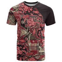 Africa Floral mix Maasai Shuka T Shirt Red Moitf - Wonder Print Shop