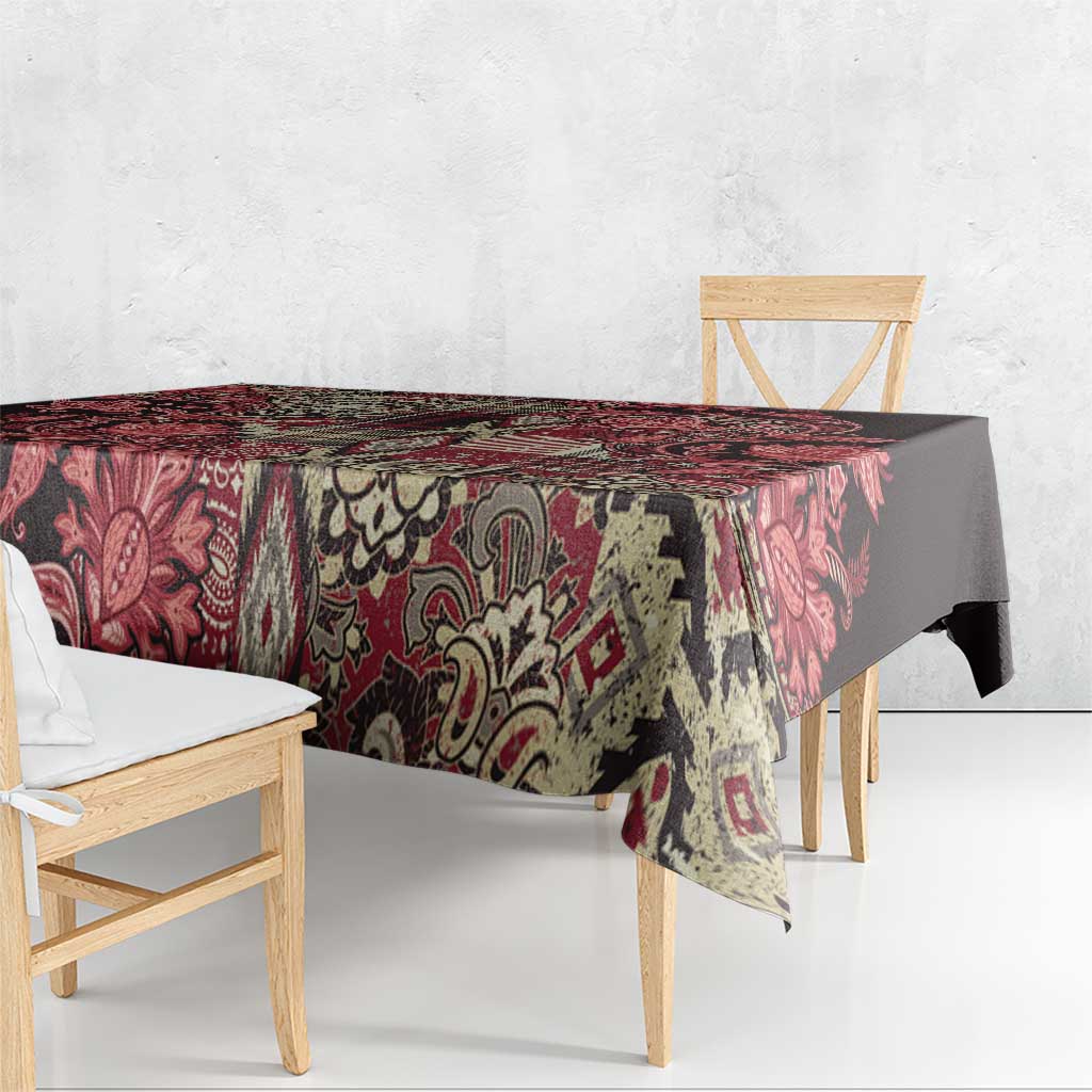 Africa Floral mix Maasai Shuka Tablecloth Red Moitf - Wonder Print Shop