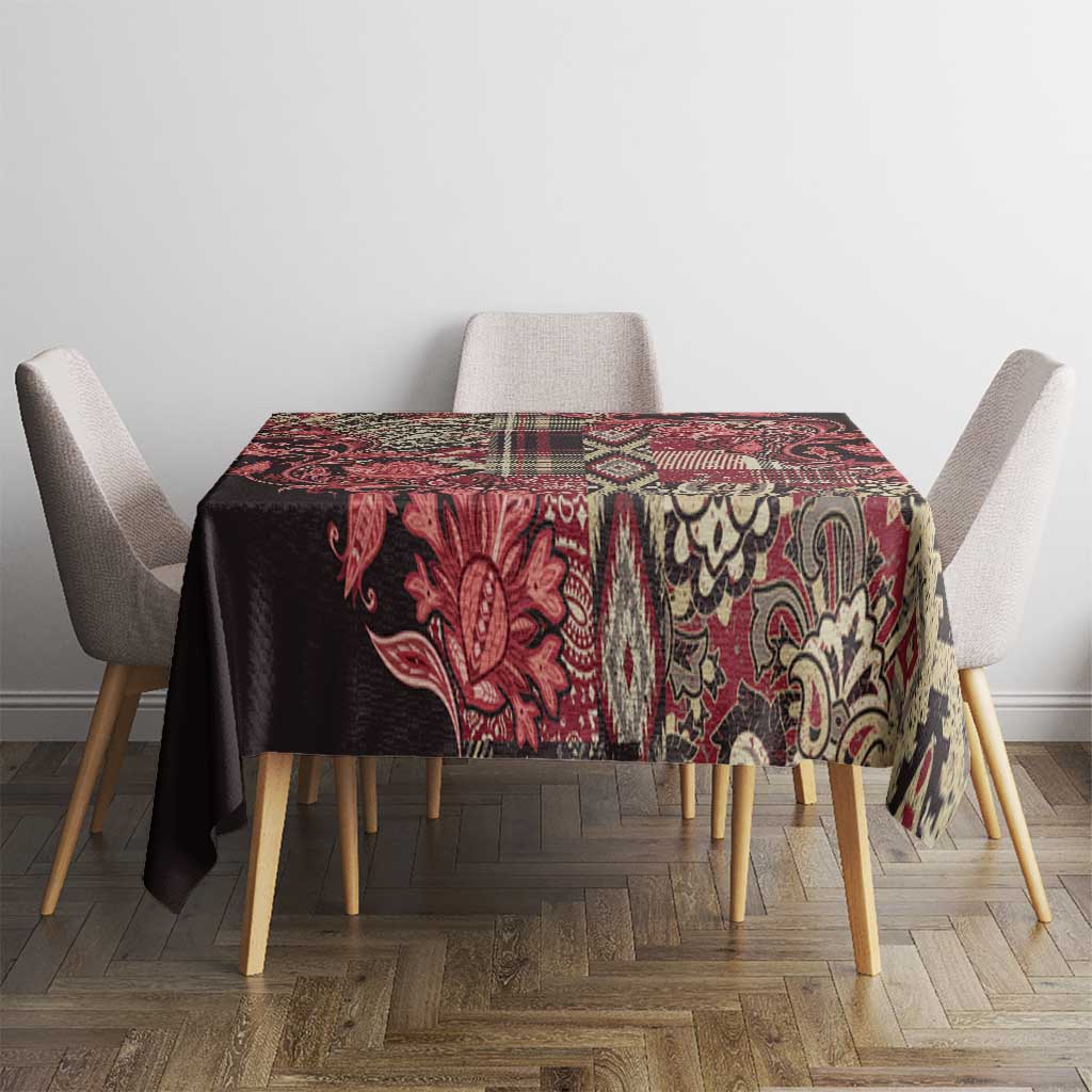 Africa Floral mix Maasai Shuka Tablecloth Red Moitf - Wonder Print Shop