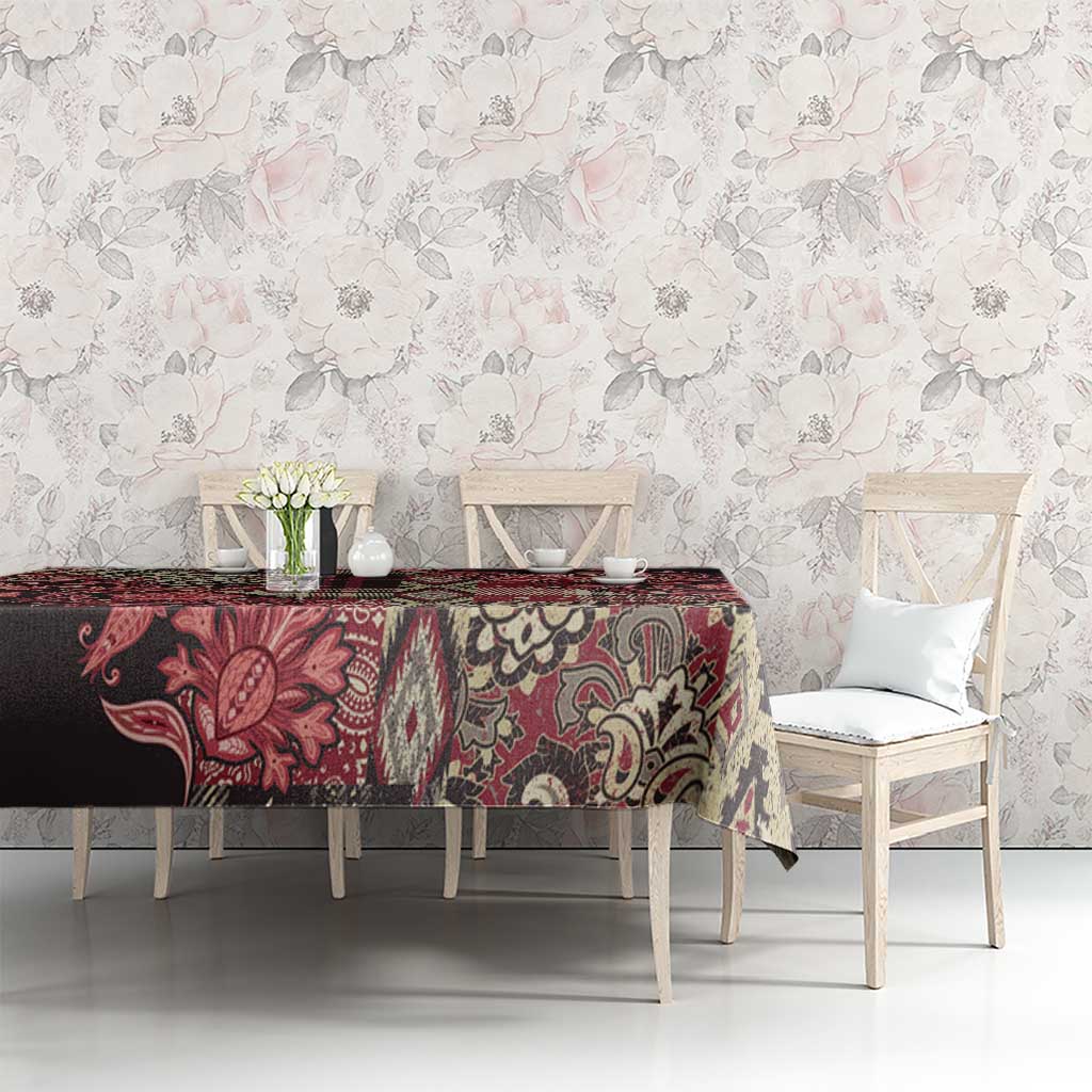 Africa Floral mix Maasai Shuka Tablecloth Red Moitf - Wonder Print Shop