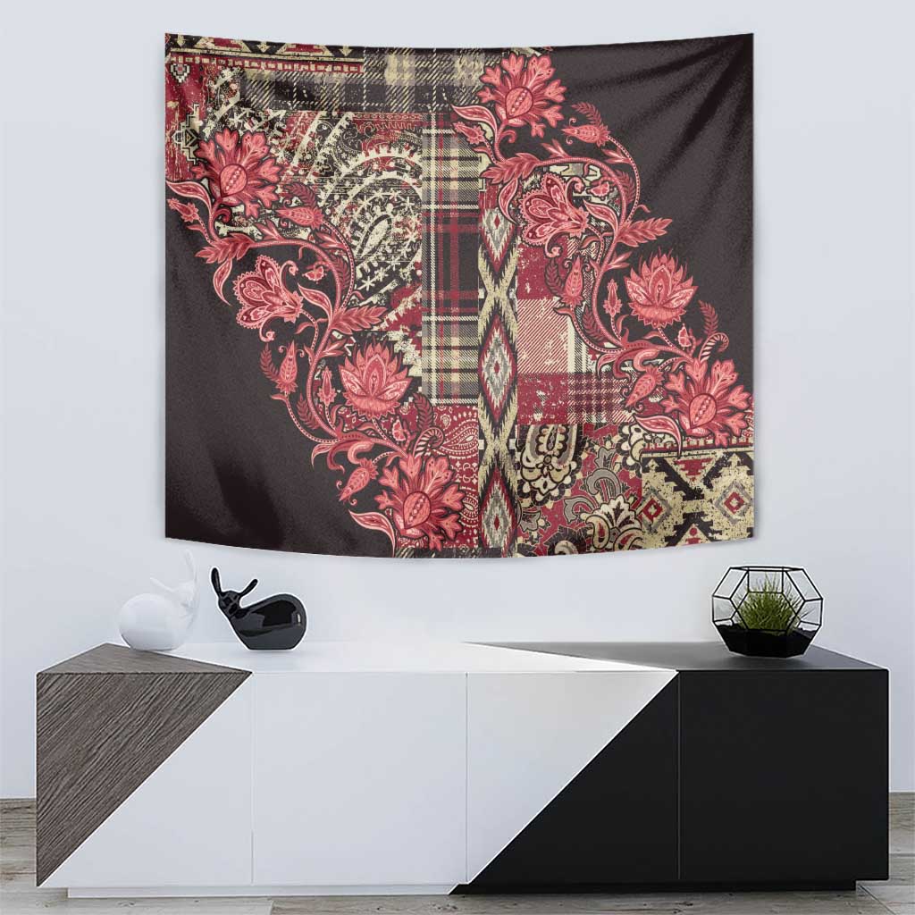 Africa Floral mix Maasai Shuka Tapestry Red Moitf - Wonder Print Shop