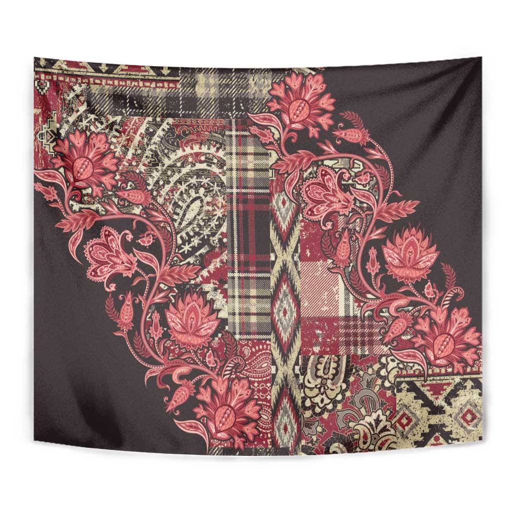 Africa Floral mix Maasai Shuka Tapestry Red Moitf - Wonder Print Shop