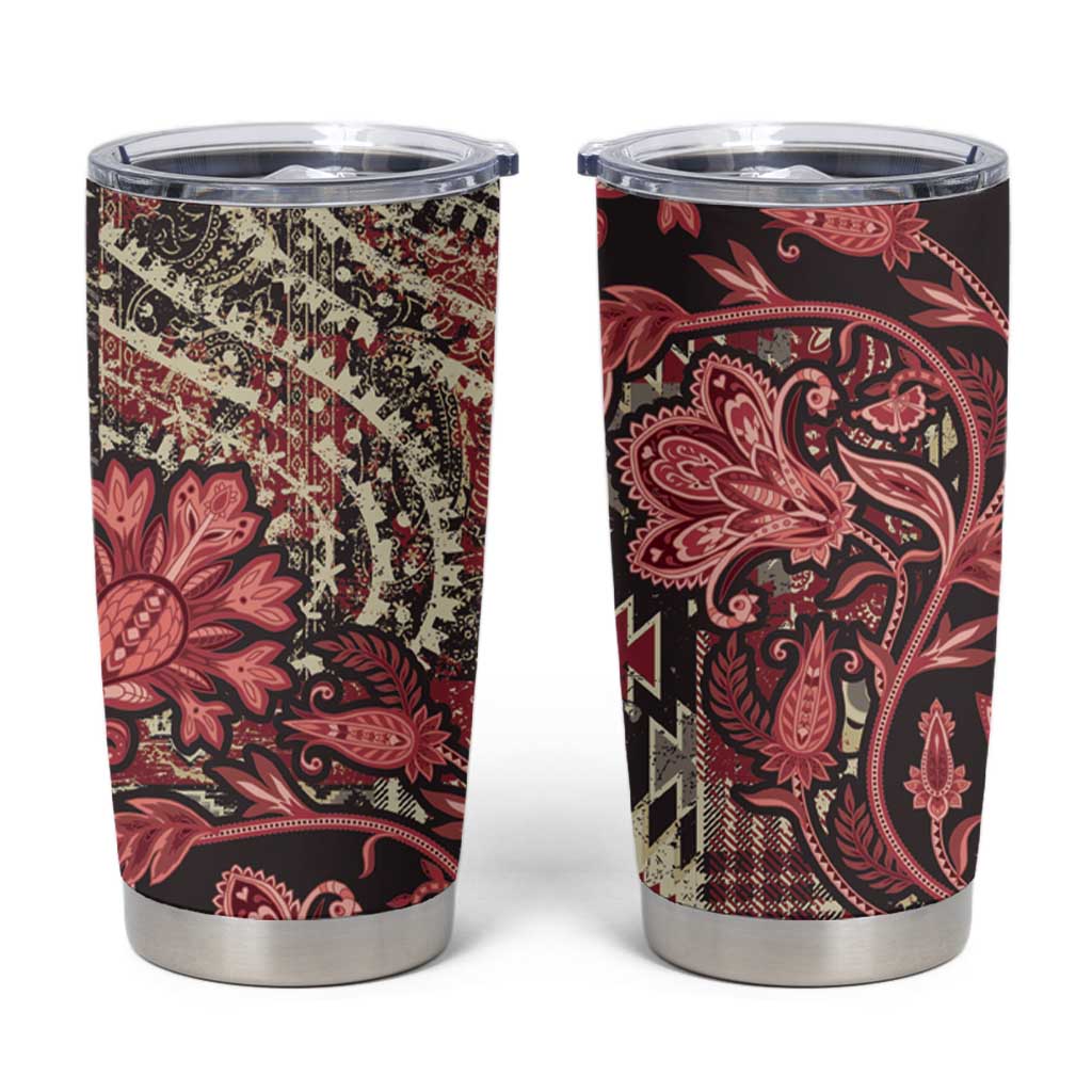 Africa Floral mix Maasai Shuka Tumbler Cup Red Moitf - Wonder Print Shop