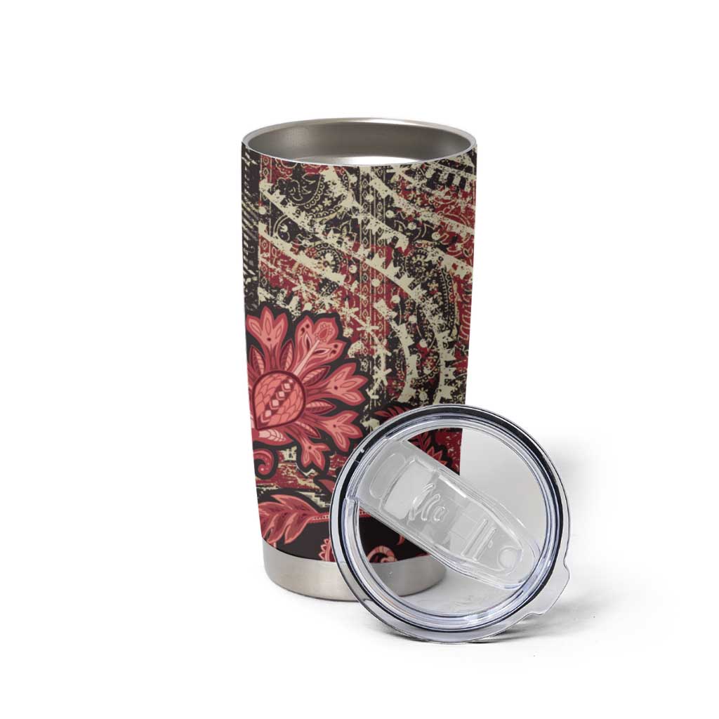 Africa Floral mix Maasai Shuka Tumbler Cup Red Moitf - Wonder Print Shop