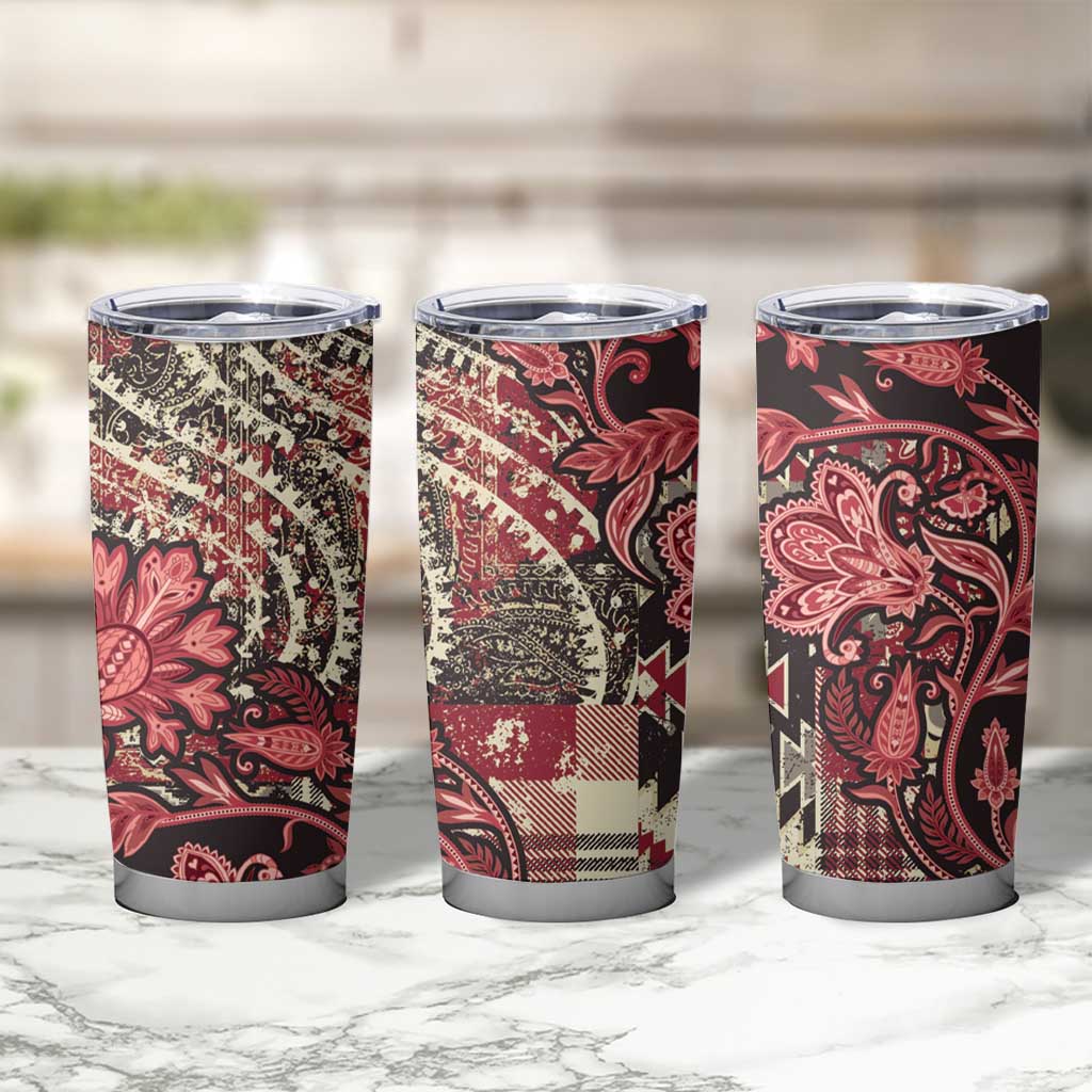 Africa Floral mix Maasai Shuka Tumbler Cup Red Moitf - Wonder Print Shop