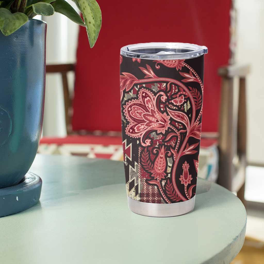 Africa Floral mix Maasai Shuka Tumbler Cup Red Moitf - Wonder Print Shop