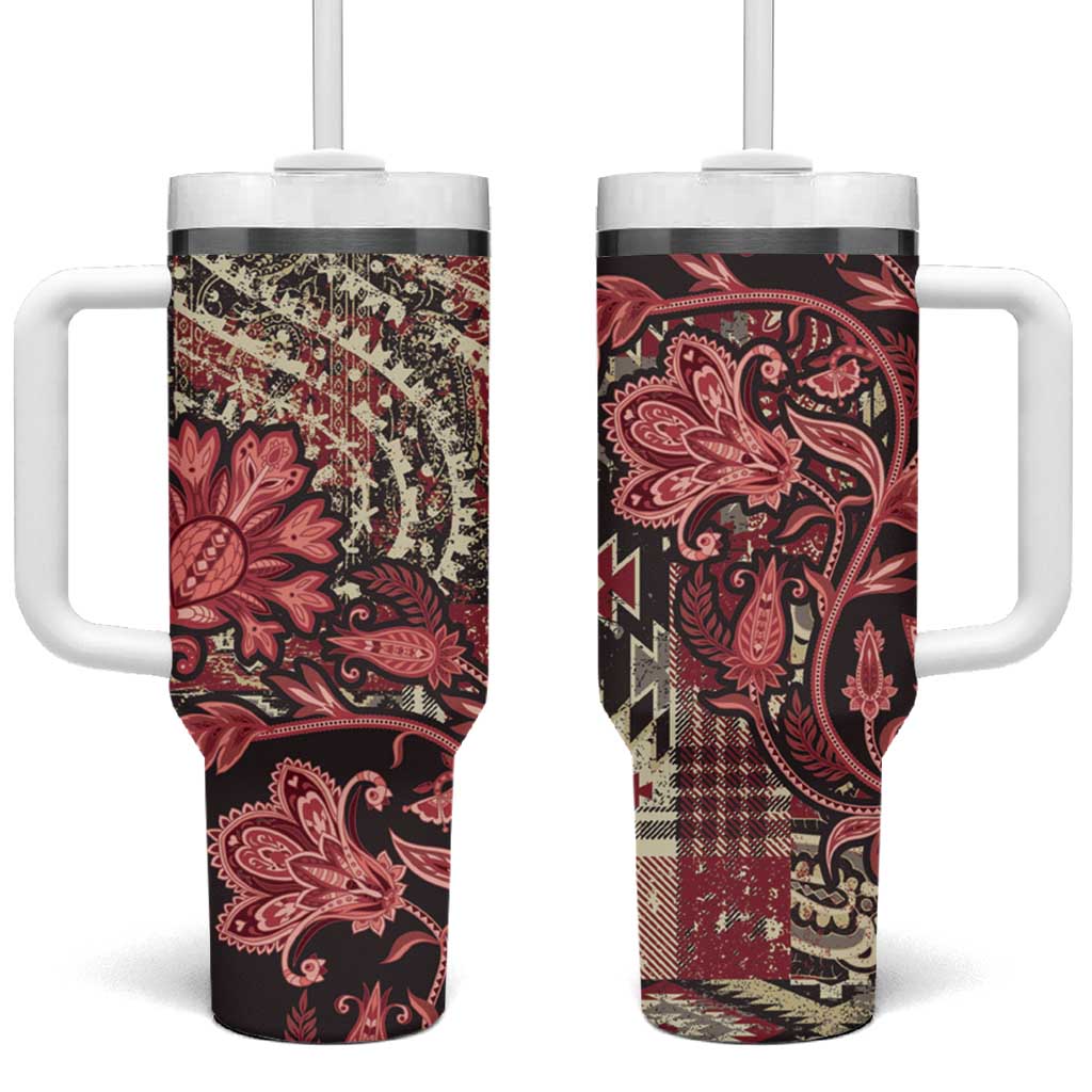 Africa Floral mix Maasai Shuka Tumbler With Handle Red Moitf - Wonder Print Shop