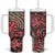 Africa Floral mix Maasai Shuka Tumbler With Handle Red Moitf - Wonder Print Shop