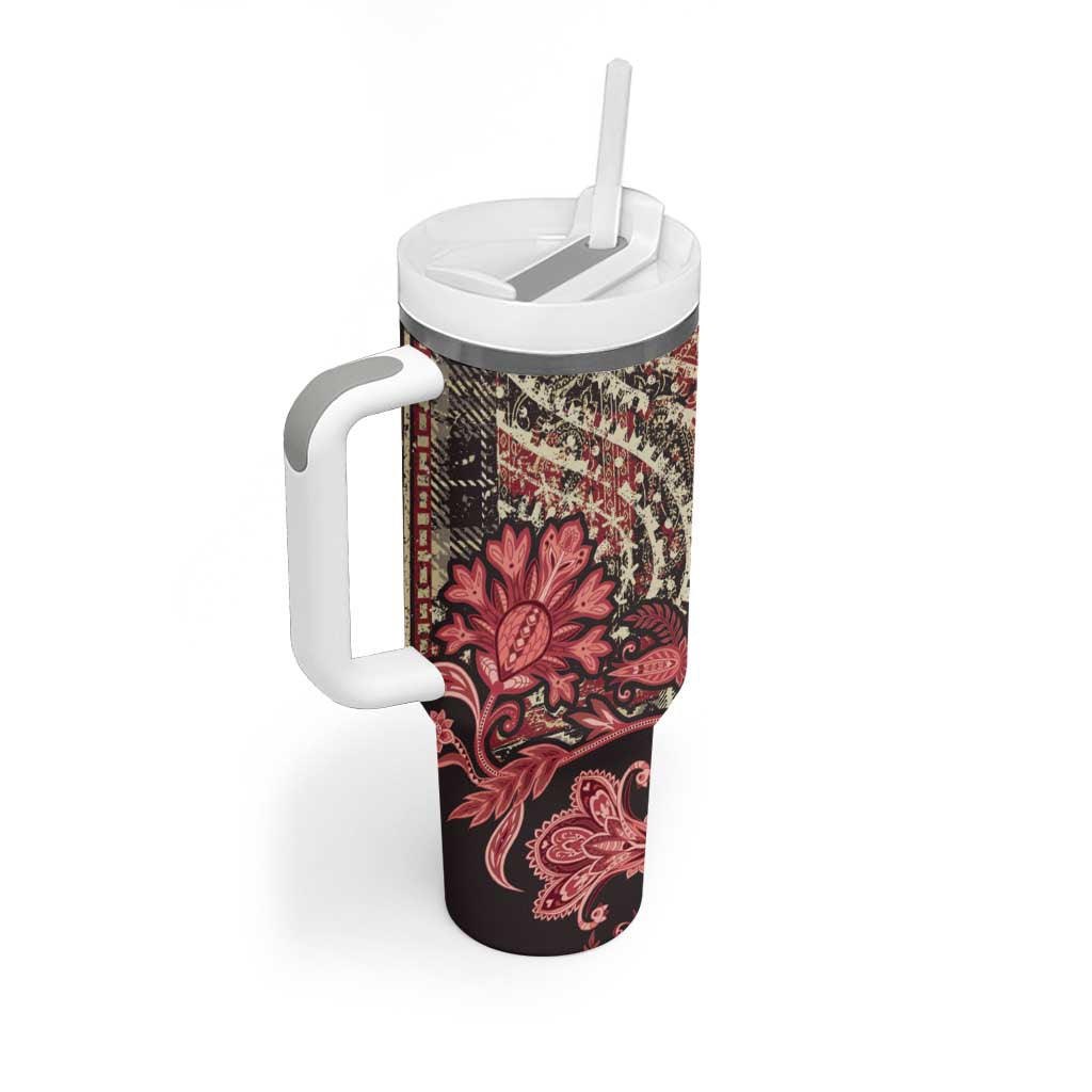 Africa Floral mix Maasai Shuka Tumbler With Handle Red Moitf - Wonder Print Shop