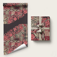 Africa Floral mix Maasai Shuka Wrapping Paper Red Moitf - Wonder Print Shop