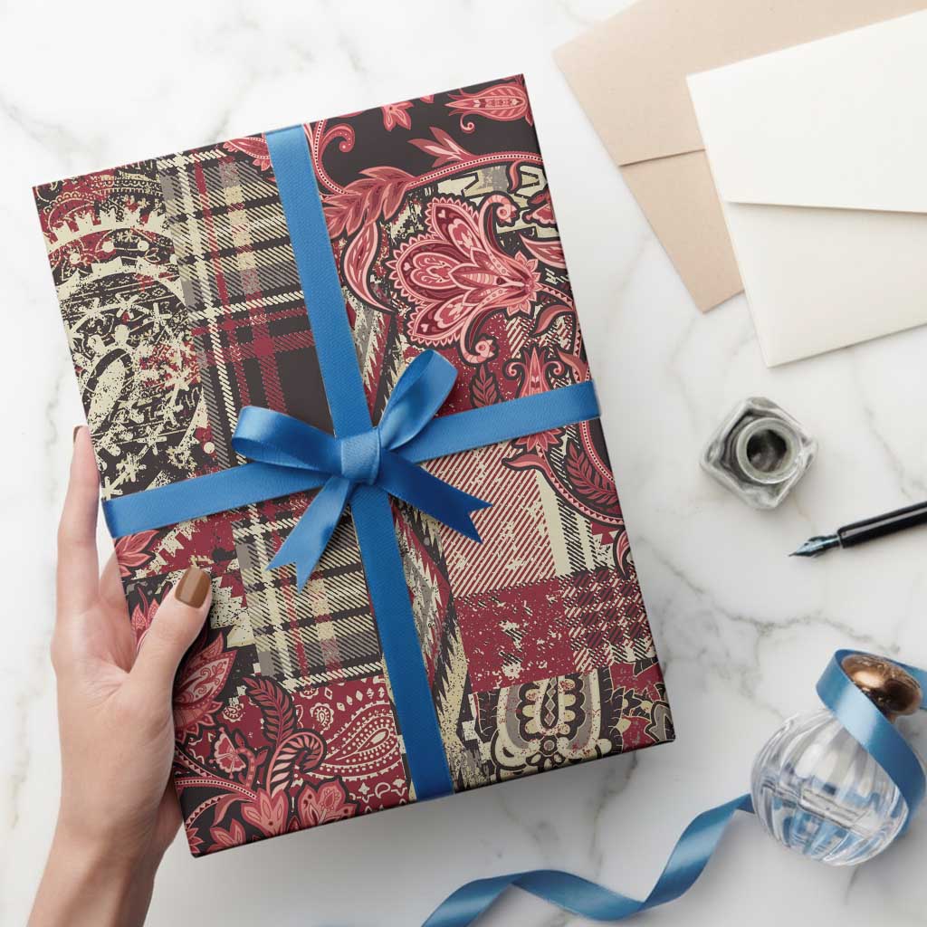Africa Floral mix Maasai Shuka Wrapping Paper Red Moitf - Wonder Print Shop