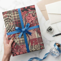 Africa Floral mix Maasai Shuka Wrapping Paper Red Moitf - Wonder Print Shop