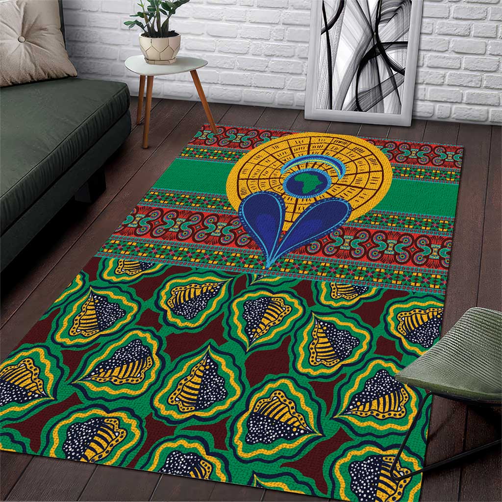 African Pattern Traditional Kanga Style Area Rug LT9 - Wonder Print Shop