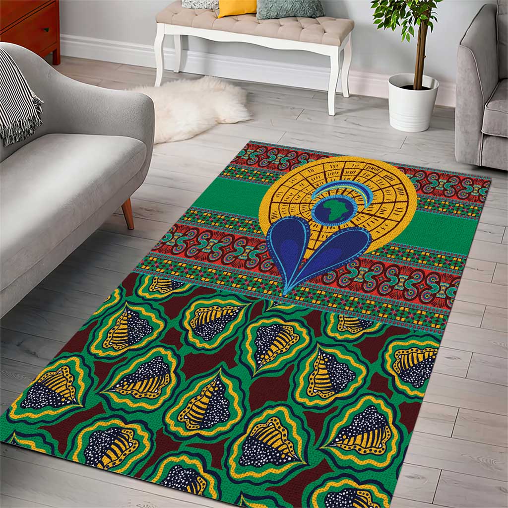 African Pattern Traditional Kanga Style Area Rug LT9 - Wonder Print Shop