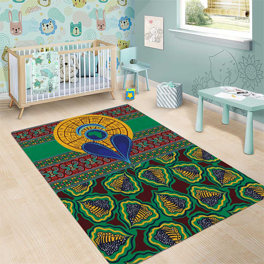 African Pattern Traditional Kanga Style Area Rug LT9 - Wonder Print Shop