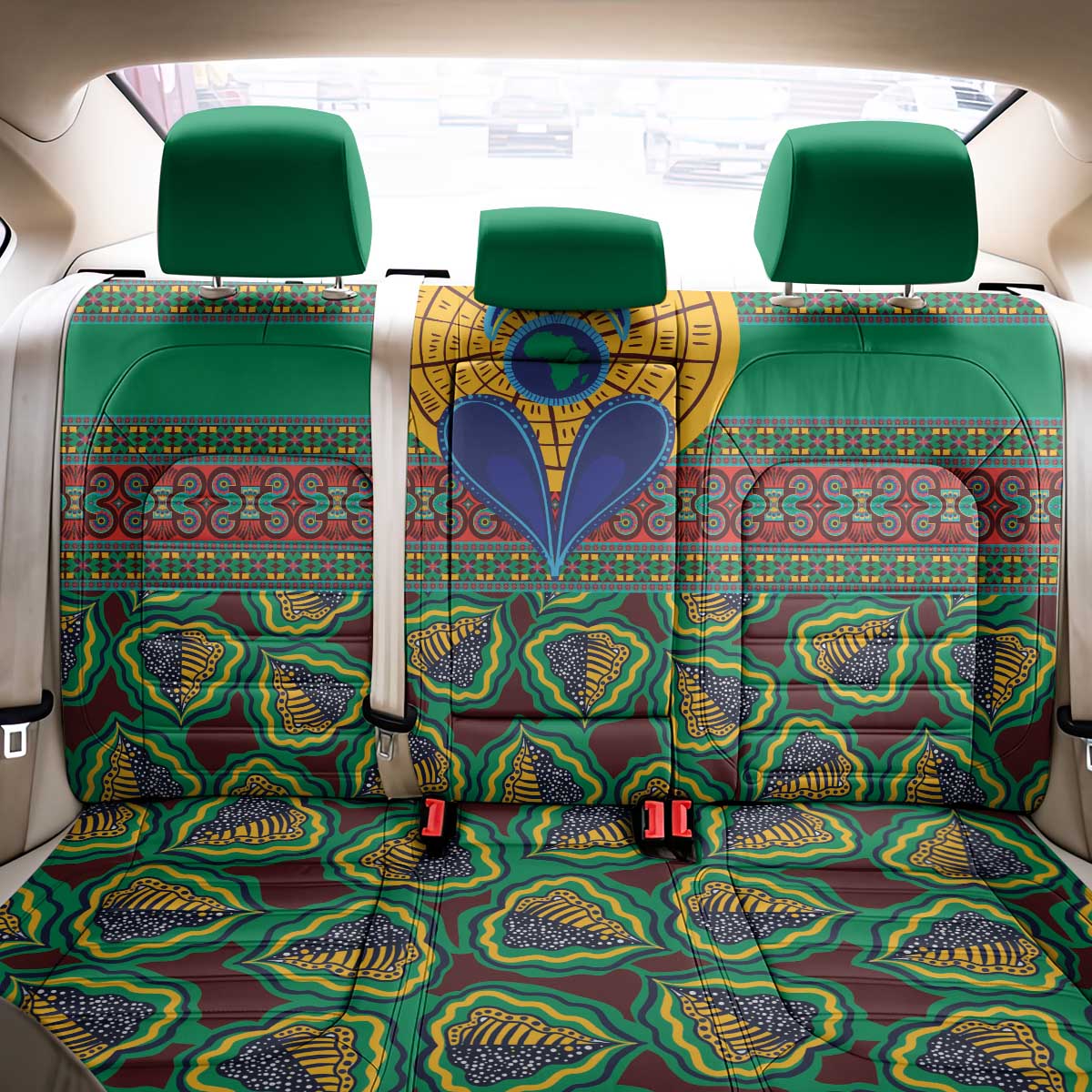 African Pattern Traditional Kanga Style Back Car Seat Cover LT9 - Wonder Print Shop