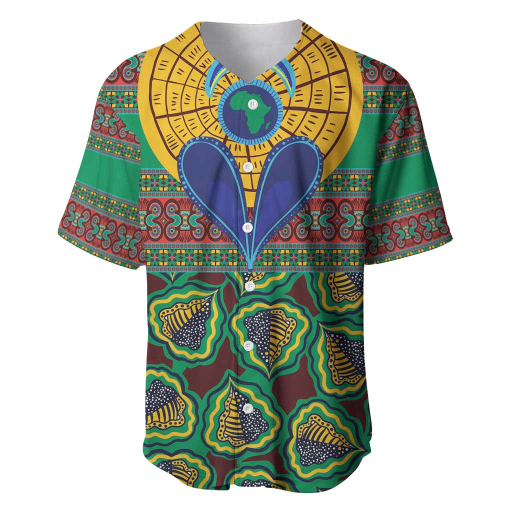 African Pattern Traditional Kanga Style Baseball Jersey LT9 - Wonder Print Shop
