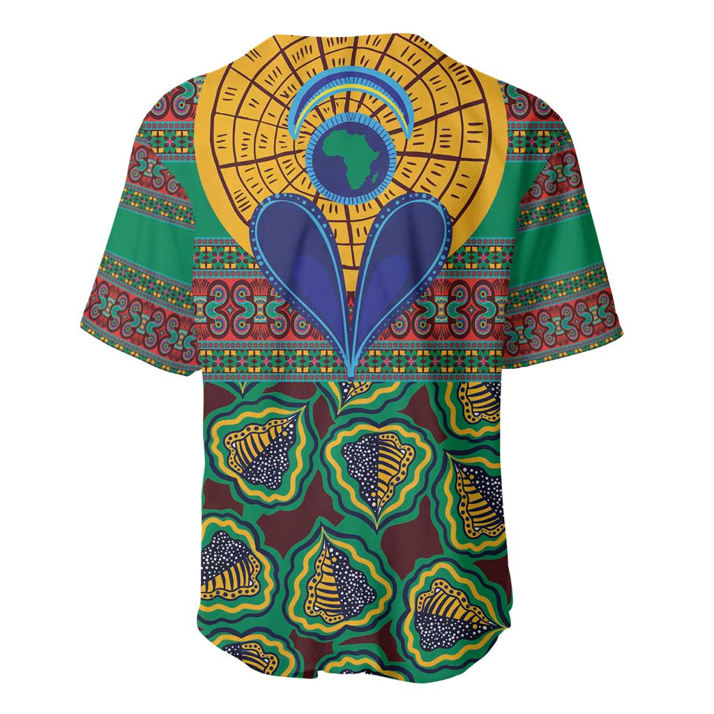 African Pattern Traditional Kanga Style Baseball Jersey LT9 - Wonder Print Shop